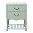 Wave Design Bathroom Vanity With Sink, 2 Drawers And Open Shelf by HouseOfZazla