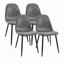 Modern Accent Dining Chairs Upholstered Seat, Metal Legs (Set of 4) by HouseOfZazla