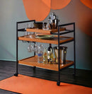 Oaken Honey Oak & Black Finish Serving Cart by HouseOfZazla