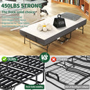 Twin Extra Long Folding Bed For Tall People, Heavy-Duty Rollaway Guest With Memory Foam Mattress - Black by HouseOfZazla