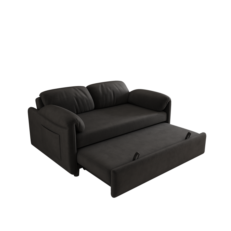 54 inch velvet sofa Sofa bed dual purpose living room retractable bed Black sofa