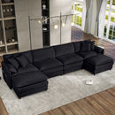 Modern Comfy Deep Seat Modular Sectional Sofa Cloud Couch With Ottoman by HouseOfZazla