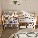 Kids Toy Storage Organizer With 2 Tier Bookshelf, Toy Storage With 12 Bins by HouseOfZazla