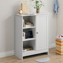 Classic Freestanding Bathroom And Kitchen Storage Cabinet With Adjustable Shelves - White by HouseOfZazla