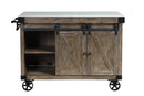 Alforvott - Kitchen Island - Marble Top & Weathered Gray