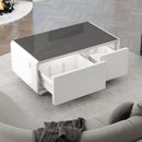 Modern Smart Coffee Table With Built-In Fridge - tooth Speaker, Wireless Charging, Touch Control Panel, USB Interface, Outlet Protection, Atmosphere Light by HouseOfZazla