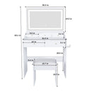 Modern Makeup Vanity Set With Power Outlet, Hair Dryer Holder, And Adjustable Lighting by HouseOfZazla
