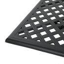 Outdoor Aluminum Dining Table With Lattice Design And Center Umbrella Hole - Black