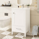 Bathroom Vanity With Ceramic Sink, Soft Close Drawers, Door Organizer, Divider Drawer, Adjustable Foot Pads by Unique Piece Furniture