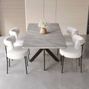 Extendable Dining Table Set With Curved Backrest Upholstered Chairs by HouseOfZazla