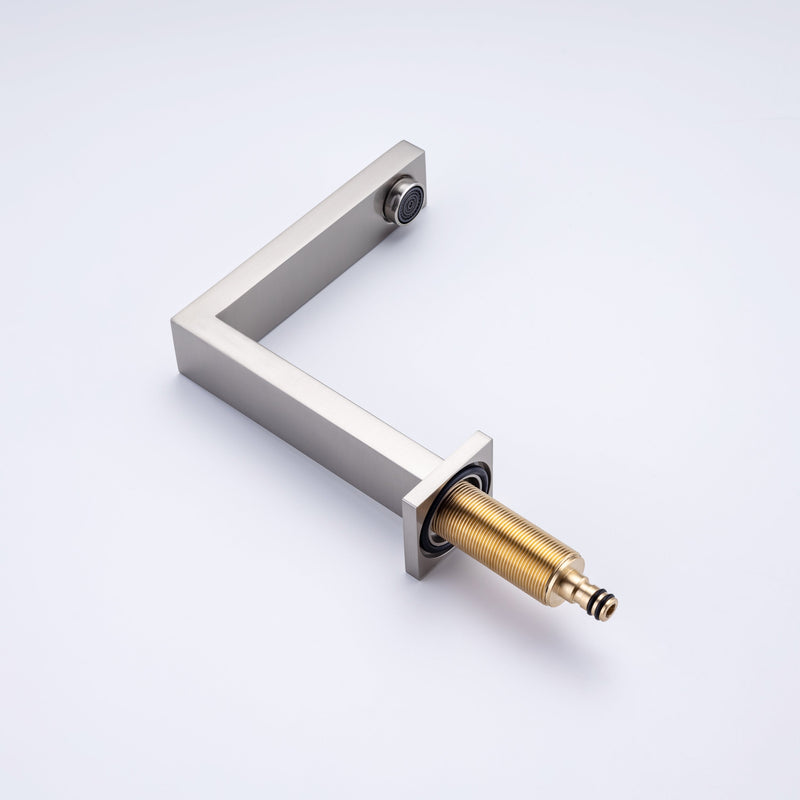 8 inch Widespread Bathroom Faucet Matte Black Bathroom Faucets for Sink 3 Hole Brass 2 Handle Lavatory Square Faucet Modern rv Bathroom Faucets