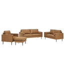 57"Mid-Century Modern Couch with high-tech Fabric Surface/ Upholstered Cushions/Pillows,Seat Sofas&Couches for Living Room Apartment Office, Large-Brown