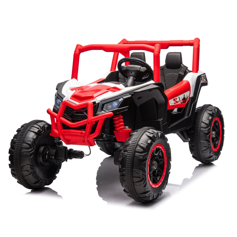24V Ride On XXL UTV car for kid,2seater with two safety belts, Side by Side 4x4 Ride on Off-Road Truck with Parent Remote Control, Battery Powered Electric Car w/High Low Speed, two safety belts.