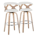 Gardenia - Contemporary Fixed Height Barstool With Swivel With Round Footrest (Set of 2) by HouseOfZazla