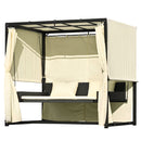 2-3 People Outdoor Swing Bed, Adjustable Curtains, Suitable For Balconies, Gardens And Other Places