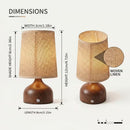 Wireless Rechargeable Wooden Table Lamp with Linen Shade