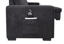 Toby - Woven Fabric Reversible Sleeper Sectional Sofa With Storage Chaise Cup Holder Charging Ports And Pockets