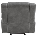 Encino - Upholstered Padded Arm Glider Recliner - Gray by HouseOfZazla