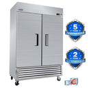 54" Commercial Freezer 49 Cu.Ft With 2 Solid Door Reach-In Freezers Stainless Steel Etl Approved Upright Freeze Storage - Silver by HouseOfZazla