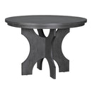 5-Piece Dining Table Set, 44" Round Dining Table with Curved Bench & Side Chairs for 4-5 People for Dining Room and Kitchen (Grey)