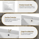 Elegant Bathroom Vanity With Ceramic Sink, Soft Close Door, Adjustable Shelf by HouseOfZazla