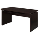 Floating - Top Computer Desk With Pullout Keyboard Shelf - Brown
