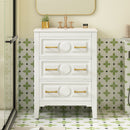 Bathroom Vanity With Sink, Free Standing Single Set, 3 Drawer Storage Cabinet