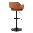 Margarite - Contemporary Adjustable Barstool With Swivel With Rounded T Footrest (Set of 2) by HouseOfZazla