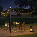 Outdoor Patio Pergola Gazebo - Steel Frame Sun Shelter With Retractable Canopy by Unique Piece Furniture