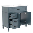 Bathroom Vanity With Sink, 2 Doors 2 Drawers, Freestanding Design by HouseOfZazla