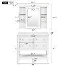 Bathroom Vanity With Medicine Cabinet, Storage Cabinet With 4 Drawers, Adjustable Shelf Mirror by Unique Piece Furniture