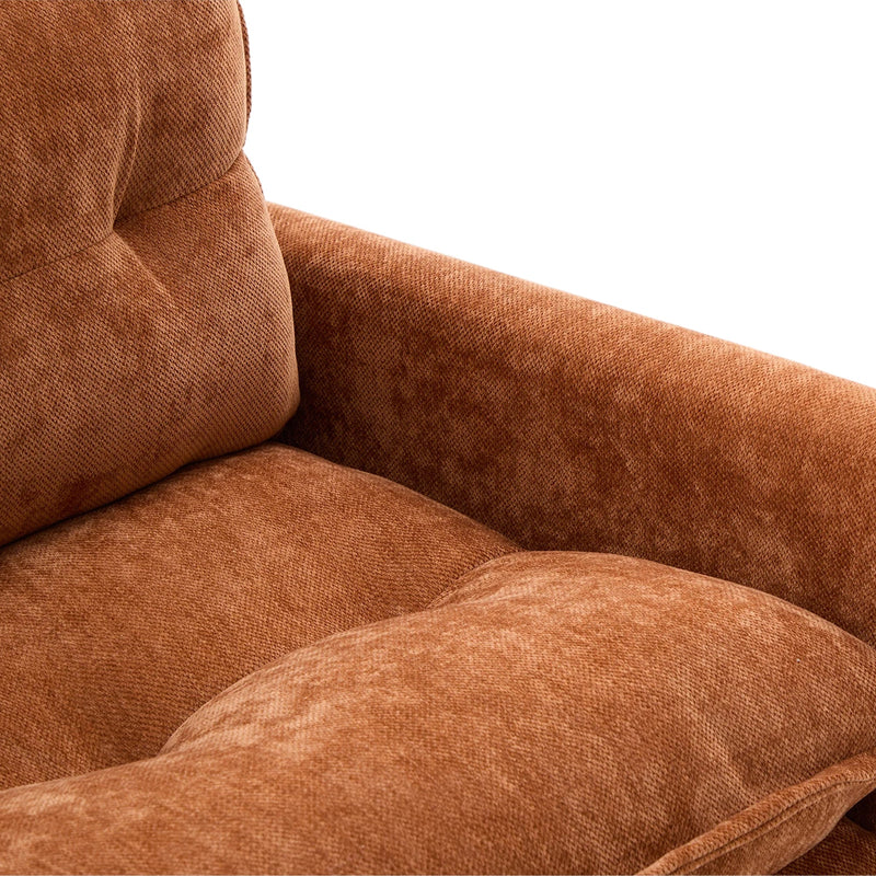 UNITED WE WIN Swivel Barrel Chair - Mid Century Modern Chair, Thick Padded Arm Chair with Solid Metal Base, Comfortable Single Sofa Chair, Swivel Accent Chair for Living Room Bedroom