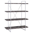 Herringbone - Bookcase With Full Length Shelf - Gray by HouseOfZazla
