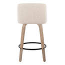 Toriano - Contemporary Fixed-Height Counter Stool & Swivel With Round Footrest (Set of 2) by HouseOfZazla
