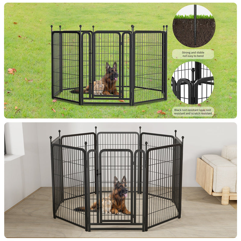 Dog Playpen 8 Panels 40' Height Heavy Duty Dog Fence Puppy Pen for Large Medium Small Dogs Indoor Outdoor Foldable Pet Exercise Pen