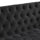 55.5" Modern Sofa Dutch Plush Upholstered Sofa with Metal Legs, Button Tufted Back Black