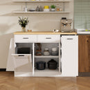 Kitchen Sideboard With Sliding Door Cabinet, 3 Tier Spice Rack by HouseOfZazla