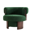 Modern 32" Wide Curved Sculptural Swivel Barrel Chair by HouseOfZazla