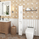 Slim Tall Bathroom Storage Cabinet With Adjustable Shelves, 2 Doors Freestanding Cabinet - White by HouseOfZazla