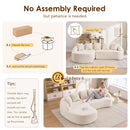 New Boneless L-Shape Sectional Sofa with Curved Chaise