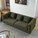 3-seater + 3-seater Combination sofa.Green teddy