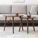 Center Table Low Table 100% Solid Oak Wood Top Plate Desk Pebble Shaped Natural Wooden Coffee Table - Walnut by HouseOfZazla