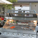 6 Burner 85, 000 Btu Deluxe Gas Outdoor Kitchen Island Grill With Wine Cooler Refrigerator, Rotisserie, Storage Cabinets & Drawers - Silver by HouseOfZazla