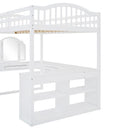 Loft Bed With Drawers, Cabinet, Shelves With Desk by HouseOfZazla