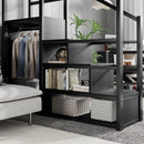 Loft Bed With Storage Shelves, Wardrobe by HouseOfZazla