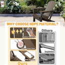Adirondack Chair, Folding HDPE Outdoor Seating with Cup Holder by HouseOfZazla