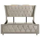 Lorient Eastern King LED Upholstered Bed Ivory and Camel