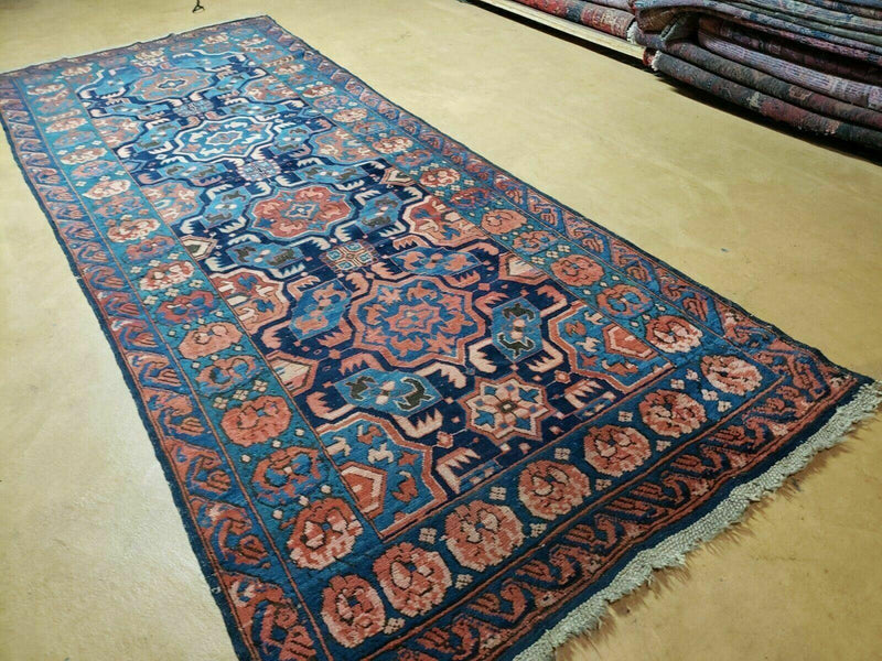 3'10" X 10' Antique Caucasian Seychor Rug Hand Made Wool Carpet Organic Dye Nice