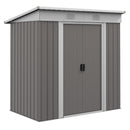 6' x 4' Metal Lean to Garden Shed, Outdoor Storage Shed, Garden Tool House with Double Sliding Doors, 2 Air Vents for Backyard, Patio, Lawn, Gray