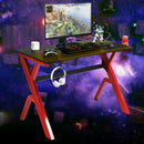 Ergonomic Gaming Desk with Carbon Fiber Surface and R-Shape Steel Frame by LJGDeals